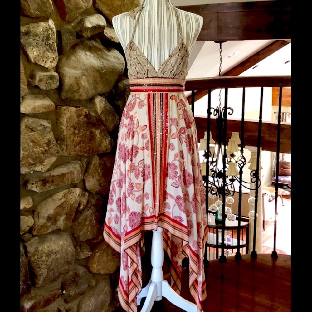 BCBG bohemian handkerchief dress